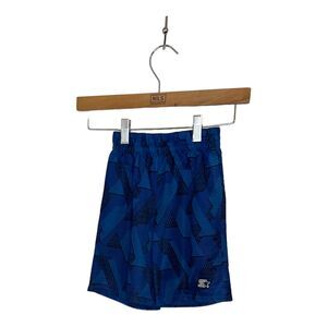 Starter Boys Shorts Size XS 4/5 Blue Geometric Pattern Elastic Waist